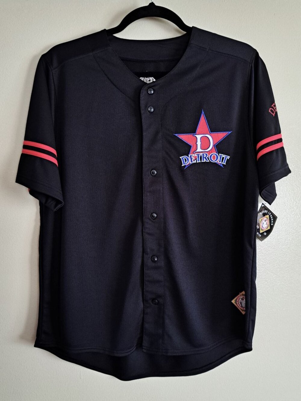 Negro League Detroit Stars Button-Down Baseball Jersey Men's XL NWT